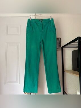 PASTICHE mint green aqua‎ teal denim cotton slim leg western jeans pants